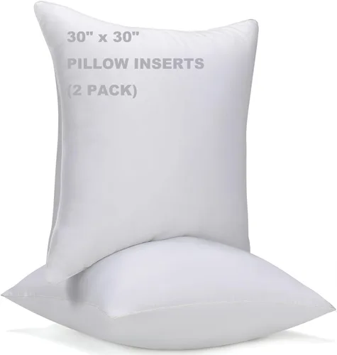 Miniatura 11 de WINGLAM, Rellenos de almohada, almohadas decorativas, relleno de funda, blanco, paquete de 2, 22 x 22 pulgadas, hipoalergénico, poliéster, ultra