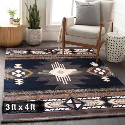 Miniatura 66 de YHSF South West - alfombra estilo nativo americano del suroeste C318 - fácil de limpiar, gruesa, suave, duradera, alfombra inspirada en tribus