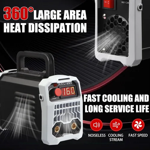 Miniatura 5 de Soldador de palo ARC200 110V, mini máquina de soldadura eléctrica portátil, soldador inversor IGBT con protección de seguridad y control