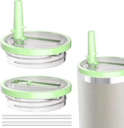 Miniatura 17 de 1 paquete de tapa con pajita abatible de 40 onzas, reemplazo para taza Stanley Quencher, tapa de taza a prueba de fugas y resistente a derrames