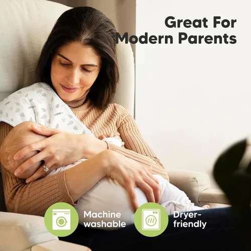 Miniatura 7 de Paños orgánicos para eructos para bebés niños y niñas, paquete de 5 paños de algodón súper absorbentes para bebés, trapos suaves y afelpados
