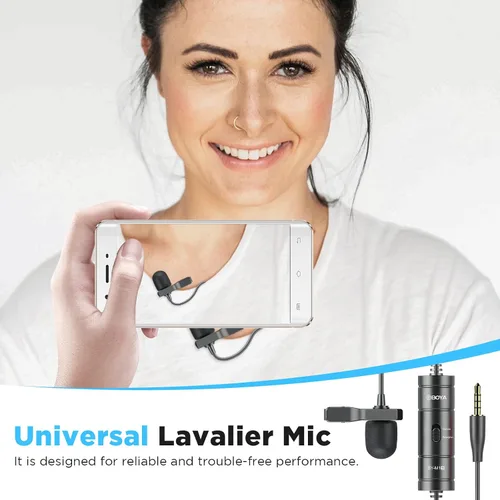 Miniatura 3 de BOYA BY-M1S Micrófono de solapa Lavalier profesional Micrófono de condensador omnidireccional para iPhone Android Smartphone Cámara DSLR