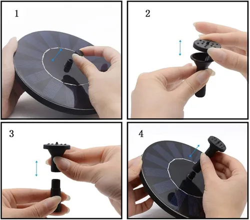 Miniatura 5 de Fuente solar para baño de pájaros, bomba de fuente flotante con energía solar, bomba de fuente de agua flotante de pie para baño de pájaros, jardín