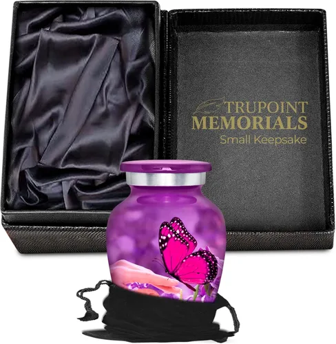 Miniatura 5 de Trupoint Memorials Urnas pequeñas para recuerdo de cenizas humanas, mini urna de cremación decorativa para hombres y mujeres adultos, juego de 4