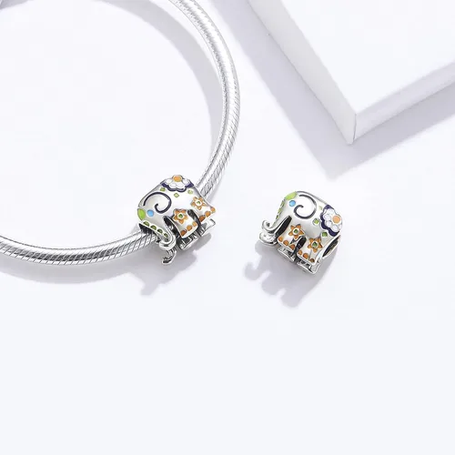 Miniatura 2 de WOSTU Dije de plata de ley 925 con diseño de elefante, gato y mariposa, joyería para mujeres y niñas, pulsera con dije colgante, regalo