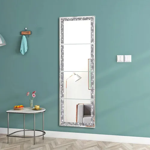 Miniatura 2 de Meetart Azulejos de Espejo de Cuerpo Entero, Espejo de Pared Corporal de Diamante Triturado de Cristal, 14''x11'' 4 Piezas de Vidrio Sin Marco