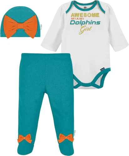 Miniatura 8 de NFL Conjunto de enterizo, pantalón con pies y gorro de 3 piezas para bebé niña Alternativa 2