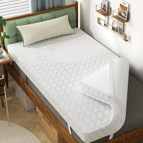 Miniatura 10 de Cubrecolchón firme de tamaño individual, cubrecolchón de espuma viscoelástica de gel para alivio de presión de 3 pulgadas, almohadilla de espuma
