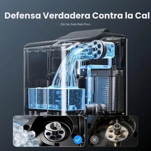 Miniatura 6 de VIBOFROST Nugget - Máquina de hielo para encimera, máquina de hielo de guijarros sónicos rápida de 35 libras/24 horas, sistema antiincrustaciones