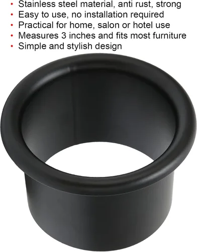 Miniatura 4 de Ymiko 3 1 4 soporte para secador de pelo pulgadas rizador 3 goma 4 insertos secador de pelo negro soplado metal encimera ojales anillos