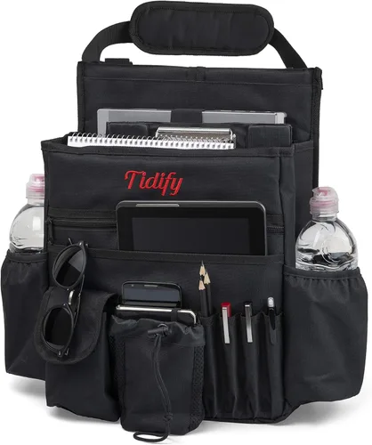 Miniatura 6 de Tidify Organizador de Asiento Delantero de Coche [2025 ACTUALIZADO] con Almacenamiento Dedicado para Tablet y Laptop, Correas Laterales