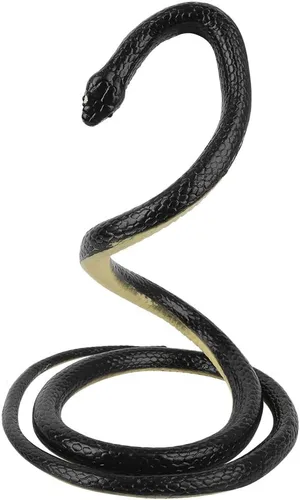 Miniatura 7 de Kikumi Soft Rubber Artificial Snake Toy, 1.25m Fake Snake Joke Toys Halloween Party Supplies (Black)