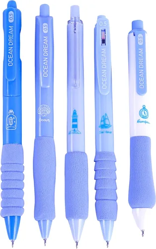 Miniatura 9 de 4 bolígrafos retráctiles estéticos de gel de agarre suave, tinta negra, bolígrafos de escritura con punta fina lisa de 0.020 in, suministros