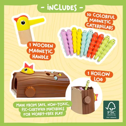 Miniatura 6 de Nene Toys Little Woodpecker - Juguete magnético Montessori para niños de 2 a 4 años - Juguete educativo para niños de 2 a 3 años - Juego