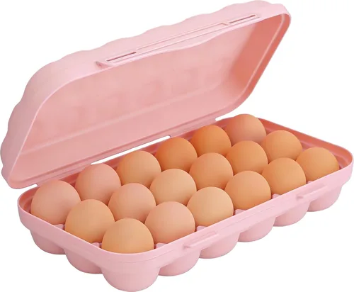 Miniatura 12 de PhantomSky Soporte para huevos al aire libre de gran capacidad, contenedor de almacenamiento de huevos frescos de plástico para refrigerador, #4-015