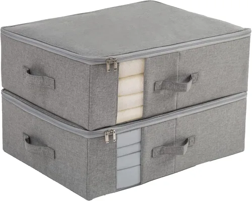 Miniatura 14 de Almacenamiento debajo de la cama con ventana transparente/tela resistente 600D, bolsas de almacenamiento debajo de la cama para ropa, ropa, manta