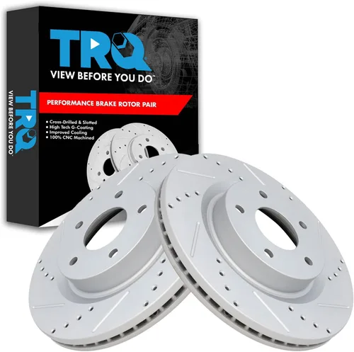 Miniatura 59 de TRQ Juego de rotores de freno de rendimiento trasero con revestimiento G premium compatible con Mazda 6 2014-2021