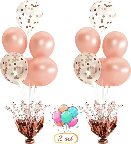 Miniatura 29 de 2 Juego de Globos de Mesa Negros con Spray de Aluminio para Centro de Mesa con Globos Negros y de Confeti, Kit de Soporte para Decoración de Mesa