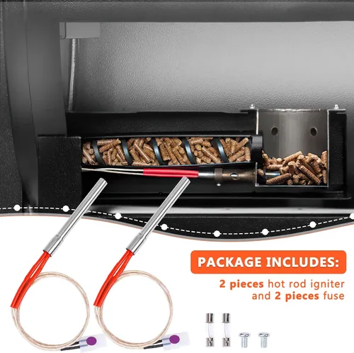 Miniatura 6 de Kit de Encendedor de Varilla Caliente de Repuesto de 2 Piezas para Parrillas de Pellets de Madera Traeger y Camp Chef, Encendedor de Parrilla