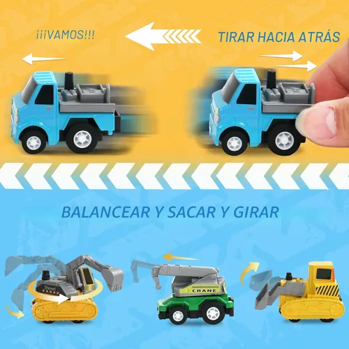 Miniatura 4 de Fajiabao 18 autos de juguete para niños pequeños, mini autos de tracción hacia atrás, camiones, rellenos de piñata para niños, recuerdos de fiesta