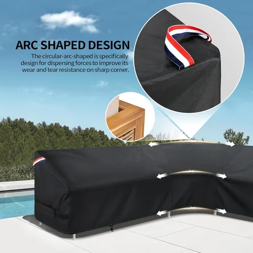 Miniatura 6 de KylinLucky Funda para muebles de patio al aire libre de 104 x 83 pulgadas, 103 x 80, 102 x 79 pulgadas, sofá modular en forma de L, impermeable