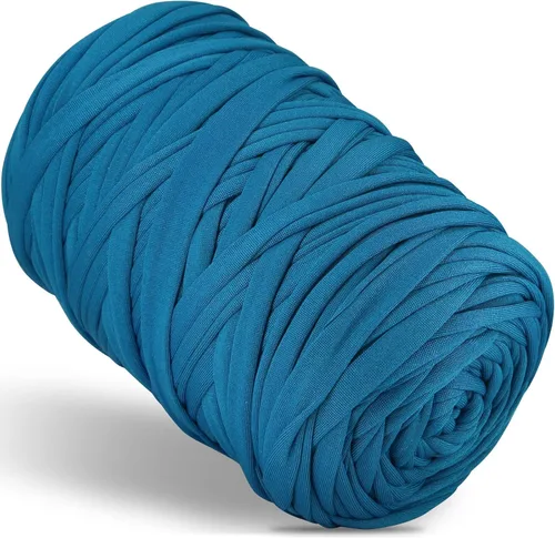 Miniatura 22 de 400g de hilo de tela elástica para tejer con ganchillo para DIY, 119 metros de hilo de espagueti grueso para tejer para proyectos de bolso, cesta