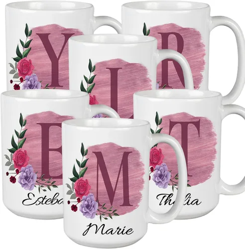 Miniatura 9 de Taza de café personalizada para tus amigos y familiares con inicial y nombre, regalo para todas las ocasiones, cumpleaños, Navidad, regalo de Acción