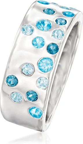 Miniatura 3 de Ross-Simons Anillo de topacio azul tonal de 0.70 qt t en plata de ley
