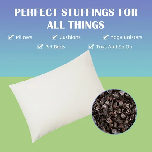 Miniatura 6 de Cascos comunes de trigo sarraceno - Rellenos de almohada de trigo sarraceno de 6 libras, granos de trigo sarraceno 100% orgánico, relleno a granel