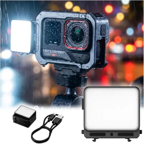 JJC Luz LED para Insta360 Ace Pro 2 accesorios, accesorio de luz de relleno auxiliar magnética, recargable IPX5 impermeable, mini luz de video, para