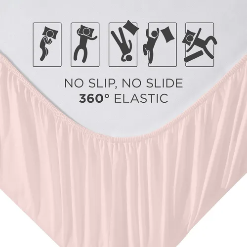 Miniatura 5 de Royale Linens Sábana Bajera King - Microfibra Cepillada Ultra Suave 1800 - Sábanas Inferiores de Lujo Hotelero - Sin Arrugas y Resistente a la Rosa
