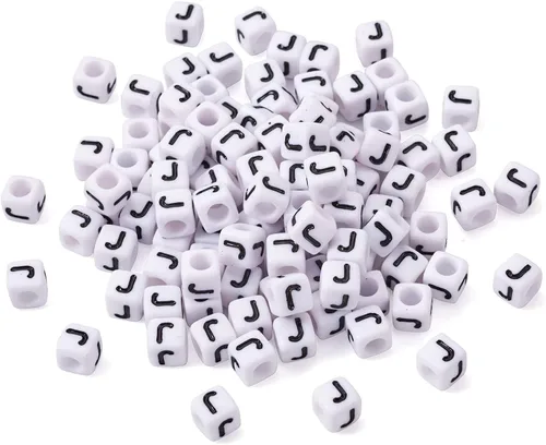 Miniatura 33 de FASHEWELRY 300 cuentas cúbicas de acrílico con números cuadrados mezclados del 0 al 9, cuentas de acrílico blanco de 0.236 x 0.236 pulgadas