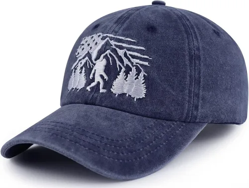 Miniatura 8 de Bigfoot Sombreros para hombres y mujeres, divertido gorro de béisbol ajustable de algodón lavado bordado salvaje pie grande Sasquatch