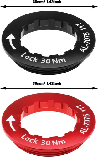 Miniatura 4 de Anillo de bloqueo de casete de aleación de aluminio, anillo de bloqueo de rueda de bicicleta, cubierta de anillo de volante de 1.417 in de diámetro