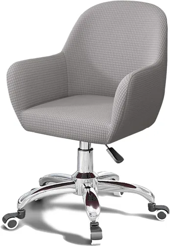 Miniatura 12 de Funda para silla de computadora de oficina, 2 piezas con brazos giratorios y respaldo curvado, funda para silla de comedor, estilo moderno