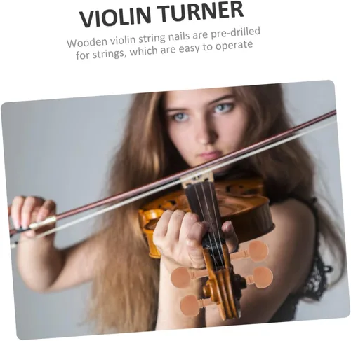 Miniatura 8 de Toyvian 20 piezas de afinadores de violín afinación de violín clavija puente de violín 4/4 pastilla de violín de madera, clavijas de tuba