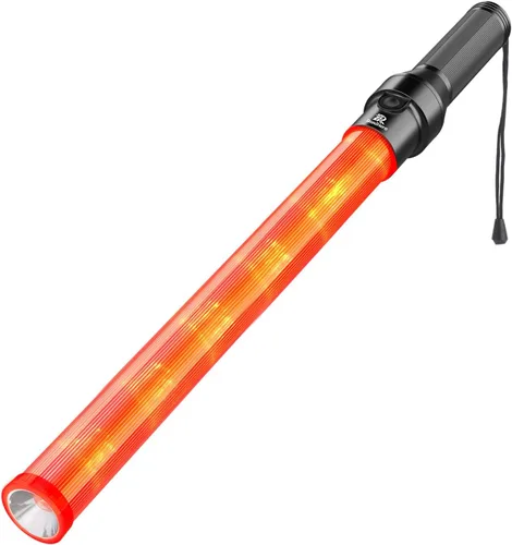 Miniatura 7 de 1 paquete de varita de tráfico, bastón de control de tráfico de 21 pulgadas, varitas de luz de seguridad nocturna con 3 modos de parpadeo, varita