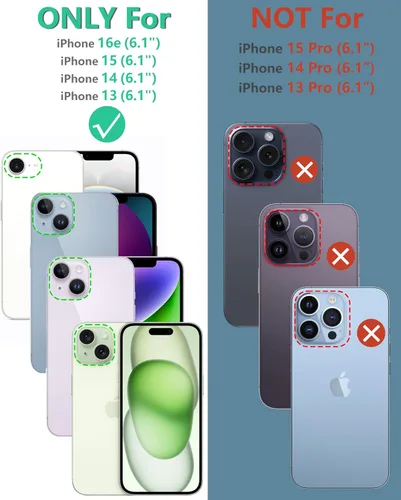 Miniatura 2 de FNTCASE Funda para iPhone 15: para iPhone 14, 13 y 16e, funda militar a prueba de golpes, funda resistente para teléfono celular con soporte y funda