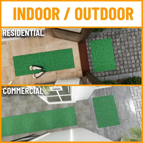 Miniatura 2 de Ottomanson - Tapete antideslizante alargado para interiores y exteriores, diseño de color liso, base de goma, para pasillo, cocina, sala de estar