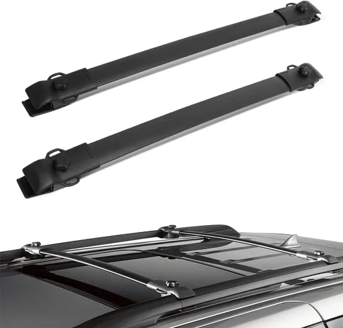 Miniatura 7 de DNA MOTORING PT-ZTL-8036 - Par de barras transversales de aluminio para techo de automóvil, compatibles con Highlander 01-07, color negro