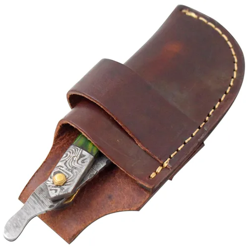 Miniatura 6 de Maquinilla de afeitar recta Cuchilla de afeitar de borde recto afilada de alta dureza de acero de Damasco real Cutthroat Straight Edge-Blade
