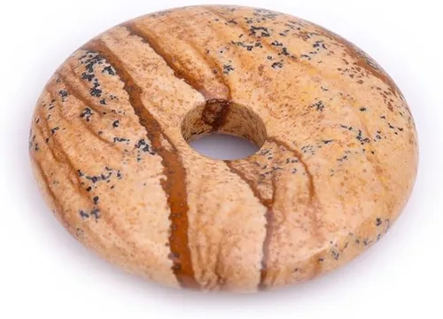 Miniatura 21 de JOE FOREMAN Anillo de cuarzo amatista natural de 1.181 in con colgante de donas circulares para hacer joyas, 1 unidad, Piedra
