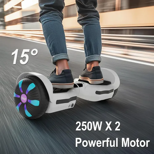 Miniatura 6 de Scooter, luces LED Bluetooth y Corlorful, potencia de rango de 7.5 mph y millas por motor dual de 250 W, regalos para niños y adultos, niñas y niños