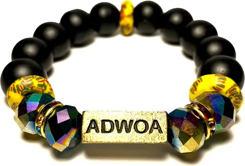 Miniatura 94 de Pulseras africanas tradicionales con nombre nacido en el día para mujeres de Ghana, materiales naturales, ajuste cómodo y holgado