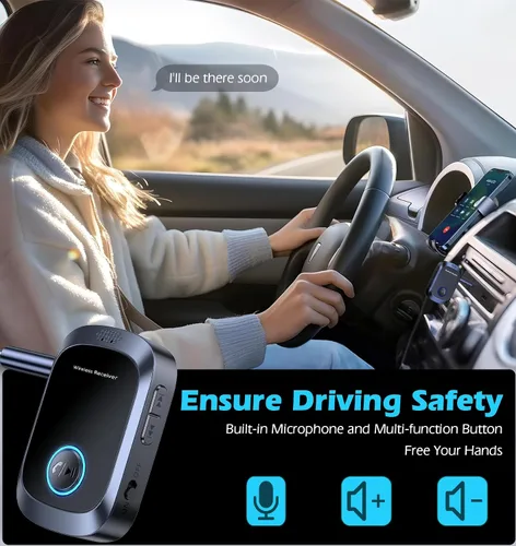 Miniatura 3 de Adaptador AUX Bluetooth para automóvil, adaptador Bluetooth auxiliar para música de automóvil y llamadas manos libres, receptor de música
