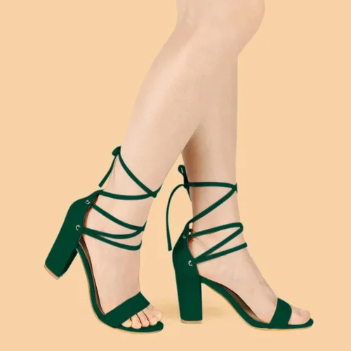 Miniatura 2 de Allegra K - Sandalias de tacón alto con cordones para mujer