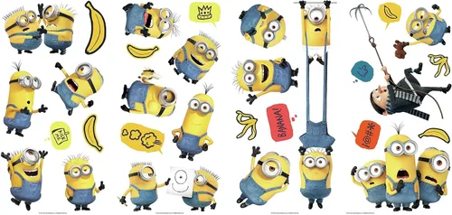 Miniatura 2 de RoomMates Minions: The Rise of Gru - Adhesivos para pared, vinilo, 30 calcomanías