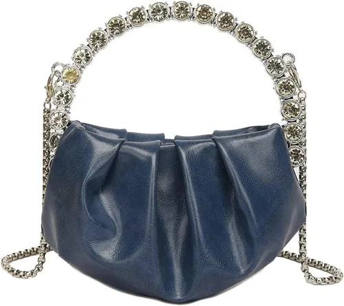 Molodo Bolso de mano para mujer, bolso de mano fruncido, bolso de noche con cadena, bolso cruzado para noche, boda, fiesta