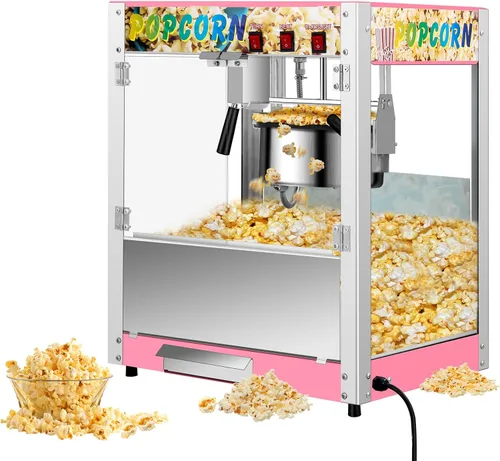 Máquina comercial de palomitas de maíz con hervidor de 8 onzas, máquina de palomitas de maíz para encimera de 850 W para 48 tazas por lote, estilo