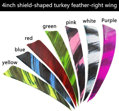 Miniatura 2 de AMEYXGS Paletas de flecha natural de 4 pulgadas con plumas de pavo con flechas de 4.2 in, veletas para flechas de bricolaje, accesorios de 50 Azul